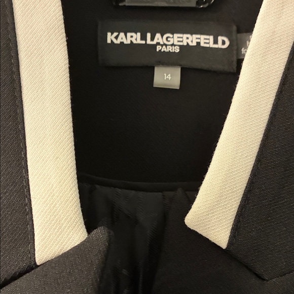 Karl Lagerfeld Black Blazer with White Collar Trim - Picture 4 of 4